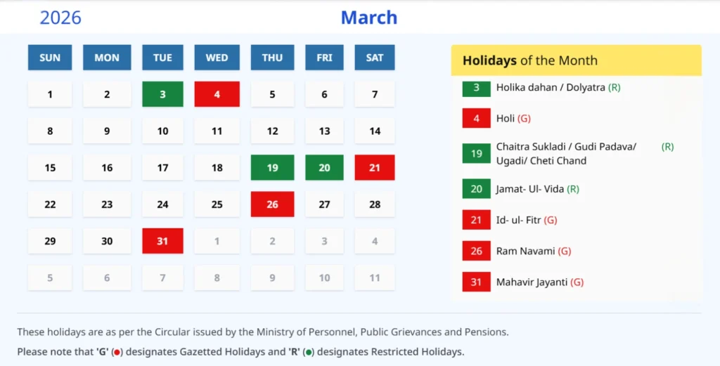 Indian calendar 2026 March Indian Calendar 2026 March